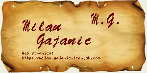 Milan Gajanić vizit kartica